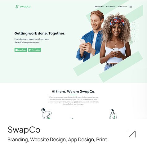 SwapCo — Branding, Website Design, App Design, Print
