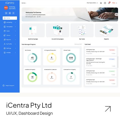 iCentra Pty Ltd — UI/UX, Dashboard Design