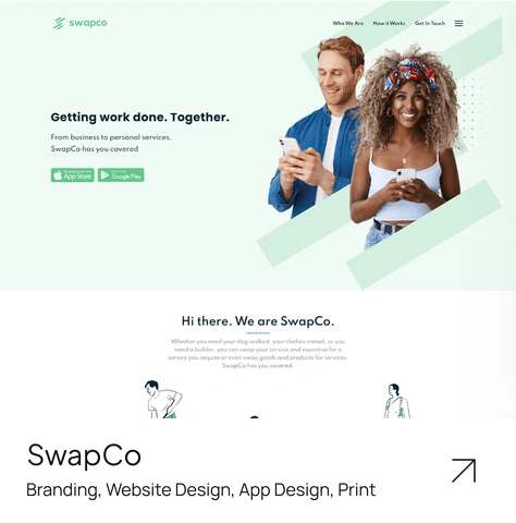 SwapCo — Branding, Website Design, App Design, Print