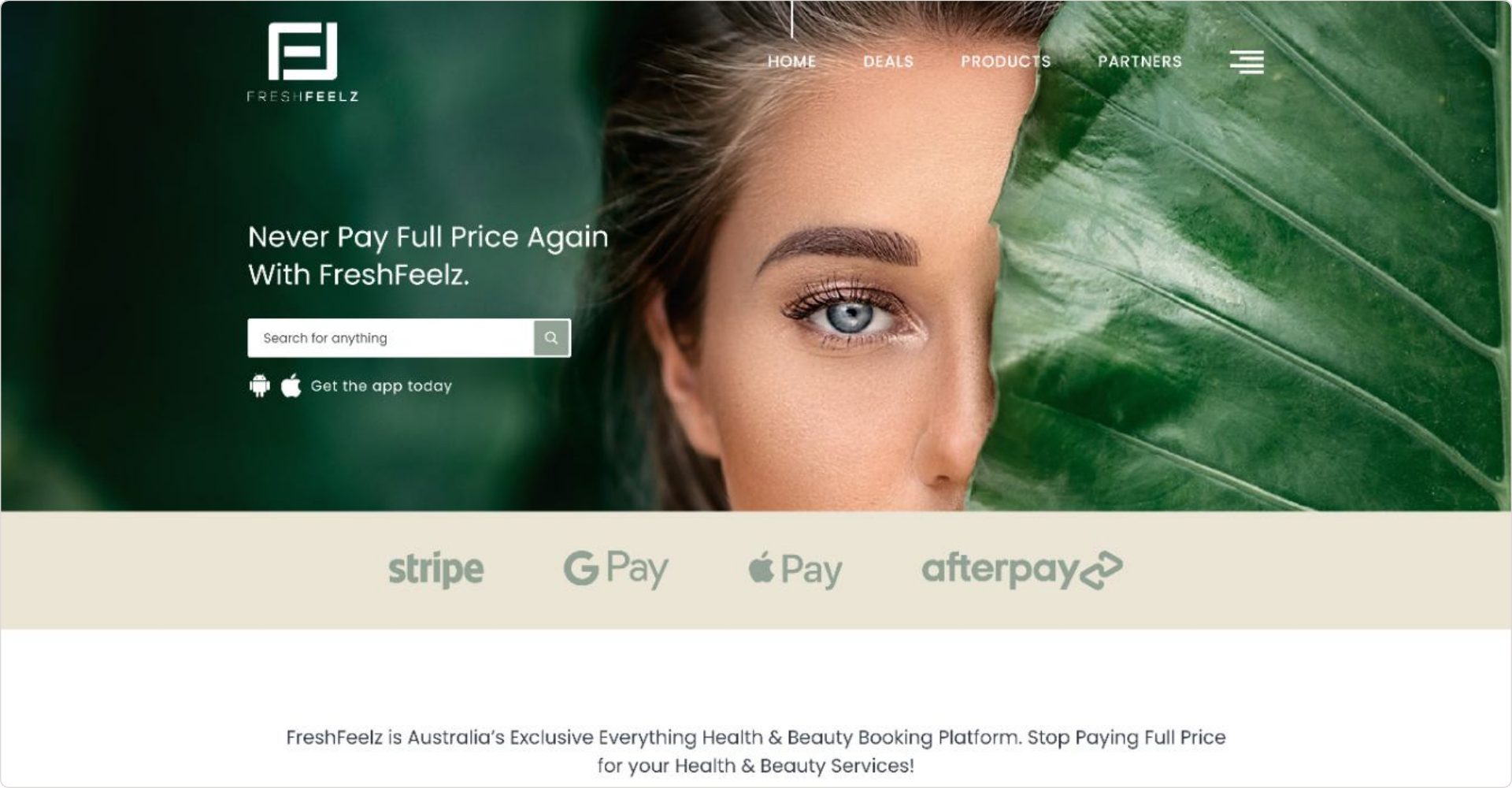 FreshFeelz website homepage