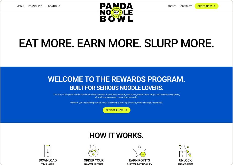 Panda Noodle Bowl signature bowls section