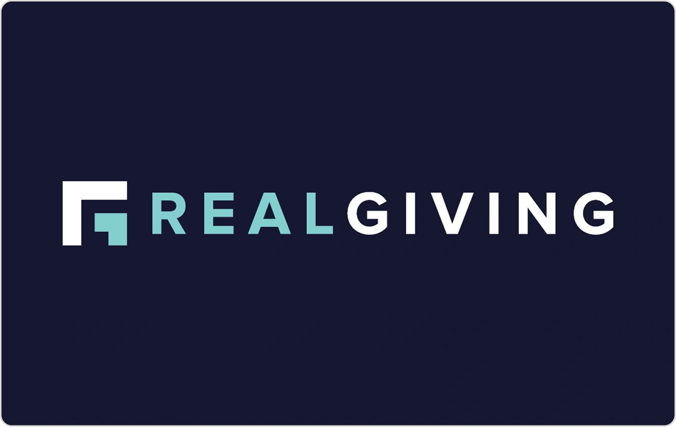 Real Giving business card front