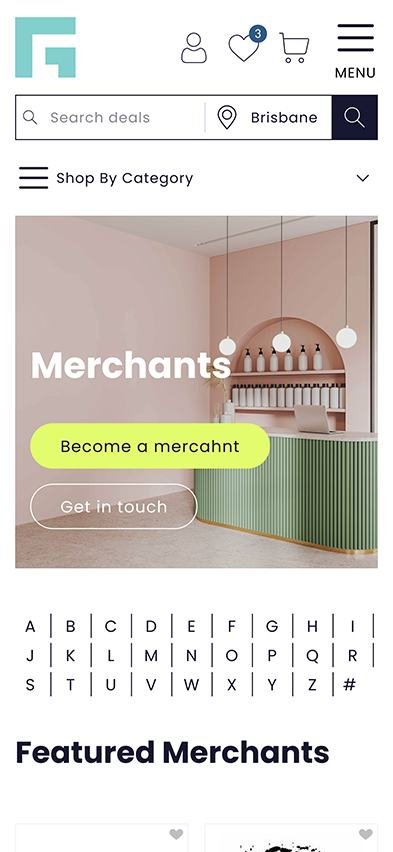 Real Giving mobile merchants page