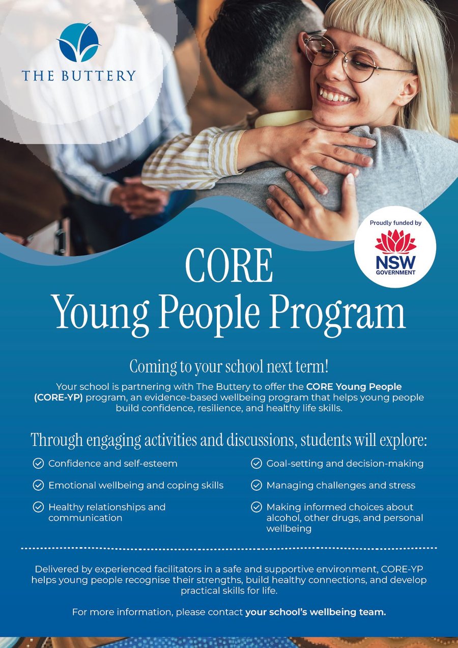 The Buttery CORE Young People Program flyer
